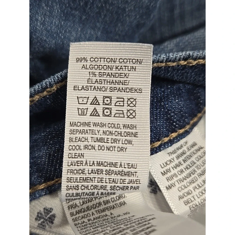 Lucky Brand Womens 2/26 Mollie Crop Slim Jeans Distressed Knee Hole Stretch Dark